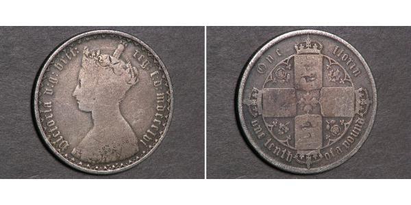 1 Florin 大不列颠及爱尔兰联合王国 (1801 - 1922) 銀 维多利亚 (英国君主)
