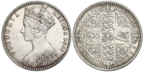 1 Florin 大不列颠及爱尔兰联合王国 (1801 - 1922) 銀 维多利亚 (英国君主)