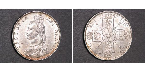 1 Florin 大不列颠及爱尔兰联合王国 (1801 - 1922) 銀 维多利亚 (英国君主)