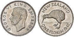 1 Florin 新西兰 銀 乔治六世 (1895-1952)