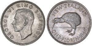 1 Florin 新西兰 銀 乔治六世 (1895-1952)