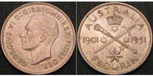 1 Florin 澳大利亚 銀 乔治六世 (1895-1952)