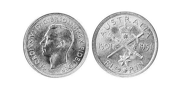 1 Florin 澳大利亚 銀 乔治六世 (1895-1952)