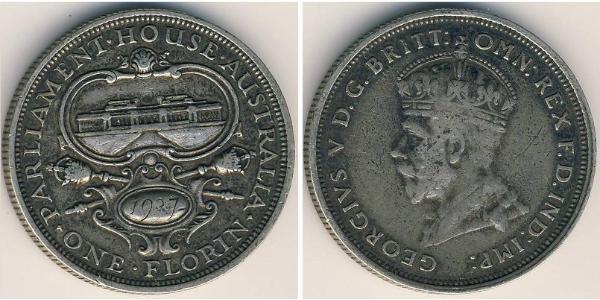 1 Florin 澳大利亚 銀 乔治五世  (1865-1936)