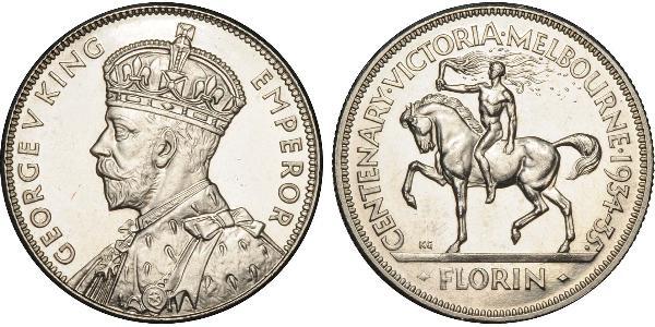 1 Florin 澳大利亚 銀 乔治五世  (1865-1936)