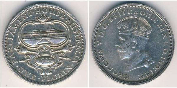 1 Florin 澳大利亚 銀 乔治五世  (1865-1936)