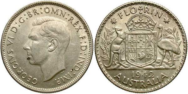 1 Florin 澳大利亚 銀 乔治六世 (1895-1952)