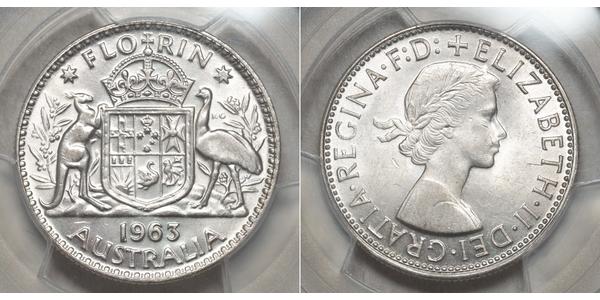 1 Florin 澳大利亚 銀 伊丽莎白二世 (1926-2022)