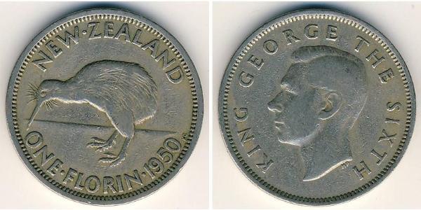 1 Florin 新西兰 銅/镍 乔治六世 (1895-1952)