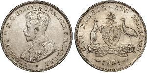 1 Florin / 2 Shilling Ôstralie (1788 - 1939) Argent George V (1865-1936)