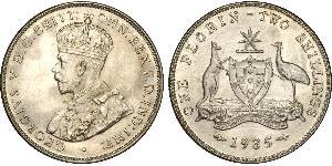 1 Florin / 2 Shilling Ôstralie (1788 - 1939) Argent George V (1865-1936)