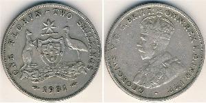 1 Florin / 2 Shilling Ôstralie (1788 - 1939) Argent George V (1865-1936)