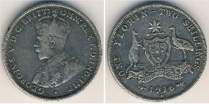 1 Florin / 2 Shilling Ôstralie (1788 - 1939) Argent George V (1865-1936)