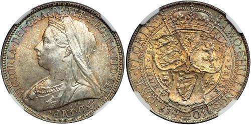 1 Florin / 2 Shilling Regno Unito di Gran Bretagna e Irlanda (1801-1922) Argento Vittoria (1819 - 1901)