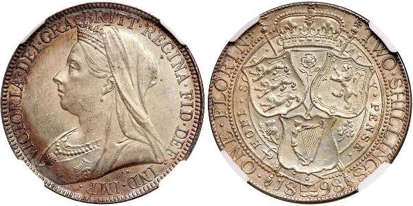 1 Florin / 2 Shilling 大不列颠及爱尔兰联合王国 (1801 - 1922) 銀 维多利亚 (英国君主)