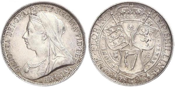 1 Florin / 2 Shilling 大不列颠及爱尔兰联合王国 (1801 - 1922) 銀 维多利亚 (英国君主)