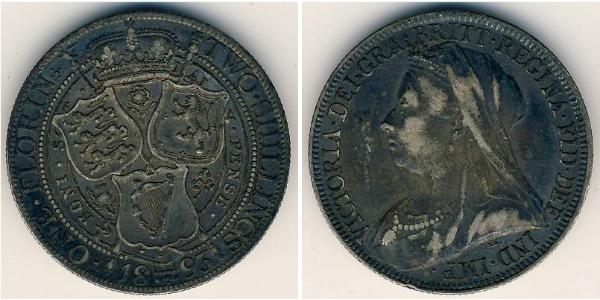 1 Florin / 2 Shilling 大不列颠及爱尔兰联合王国 (1801 - 1922) 銀 维多利亚 (英国君主)
