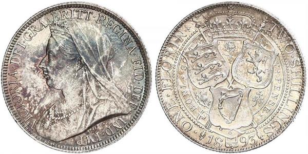 1 Florin / 2 Shilling 大不列颠及爱尔兰联合王国 (1801 - 1922) 銀 维多利亚 (英国君主)