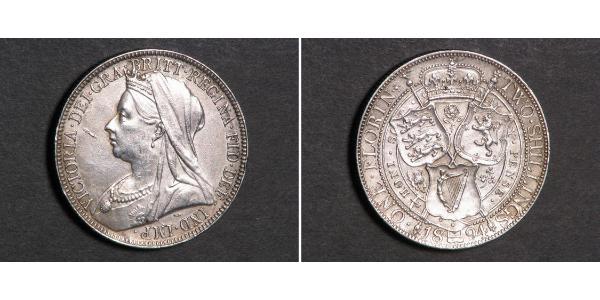1 Florin / 2 Shilling 大不列颠及爱尔兰联合王国 (1801 - 1922) 銀 维多利亚 (英国君主)