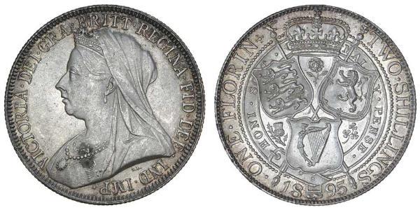 1 Florin / 2 Shilling 大不列颠及爱尔兰联合王国 (1801 - 1922) 銀 维多利亚 (英国君主)