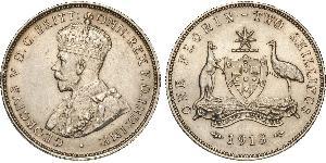 1 Florin / 2 Shilling 澳大利亚 銀 乔治五世  (1865-1936)