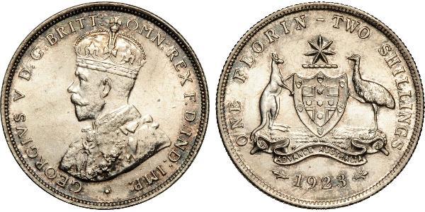 1 Florin / 2 Shilling 澳大利亚 銀 乔治五世  (1865-1936)