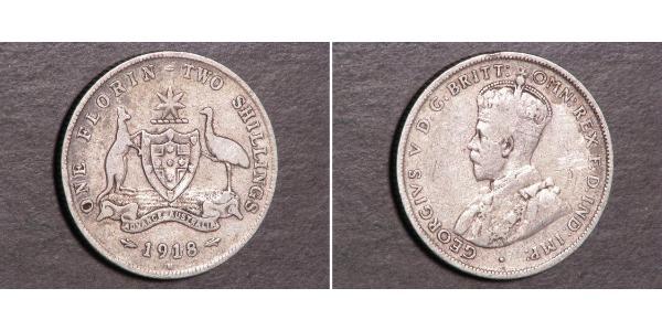 1 Florin / 2 Shilling 澳大利亚 銀 乔治五世  (1865-1936)