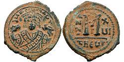 1 Follis Imperio bizantino (330-1453) Bronce Mauricio Tiberio (539-602)