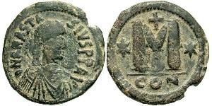 1 Follis Imperio bizantino (330-1453) Bronce Anastasio I (430-518)