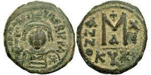 1 Follis Imperio bizantino (330-1453) Bronce Mauricio Tiberio (539-602)