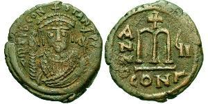 1 Follis Imperio bizantino (330-1453) Bronce Tiberio II (535-582)