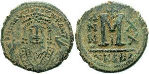 1 Follis Imperio bizantino (330-1453) Bronce Mauricio Tiberio (539-602)