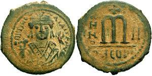 1 Follis Imperio bizantino (330-1453) Bronce Mauricio Tiberio (539-602)