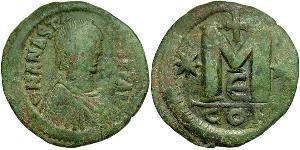 1 Follis Imperio bizantino (330-1453) Bronce Anastasio I (430-518)