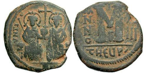 1 Follis Imperio bizantino (330-1453) Bronce Justino II (520-578)