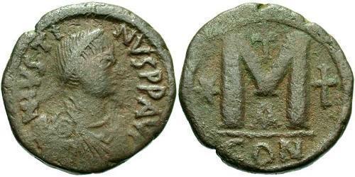 1 Follis Imperio bizantino (330-1453) Bronce Justino I (450-527)