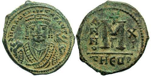 1 Follis Imperio bizantino (330-1453) Bronce Mauricio Tiberio (539-602)