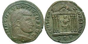 1 Follis Imperio romano de Occidente (285-476) Bronce Majencio (278-312)