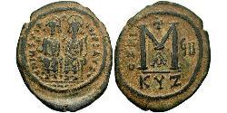 1 Follis Byzantine Empire (330-1453) Bronze Justin II (520-578)