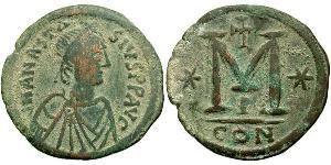 1 Follis Byzantine Empire (330-1453) Bronze Anastasius I (430-518)