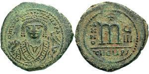 1 Follis Byzantine Empire (330-1453) Bronze Maurice Tiberius (539-602)