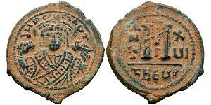 1 Follis Byzantine Empire (330-1453) Bronze Maurice Tiberius (539-602)