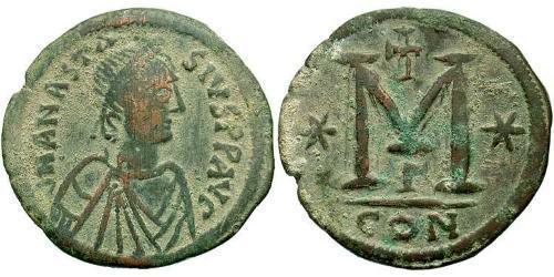 1 Follis Byzantine Empire (330-1453) Bronze Anastasius I (430-518)
