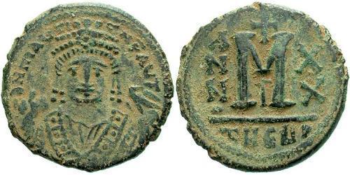 1 Follis Byzantine Empire (330-1453) Bronze Maurice Tiberius (539-602)