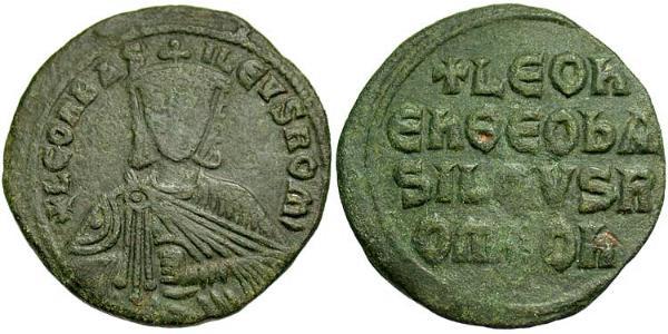 1 Follis Byzantine Empire (330-1453) Bronze Leo VI Wise (866-912)