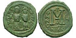 1 Follis Byzantinisches Reich (330-1453) Bronze Justin II (520-578)