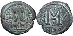 1 Follis Byzantinisches Reich (330-1453) Bronze Justin II (520-578)