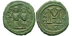 1 Follis Empire byzantin (330-1453) Bronze Justin II (520-578)