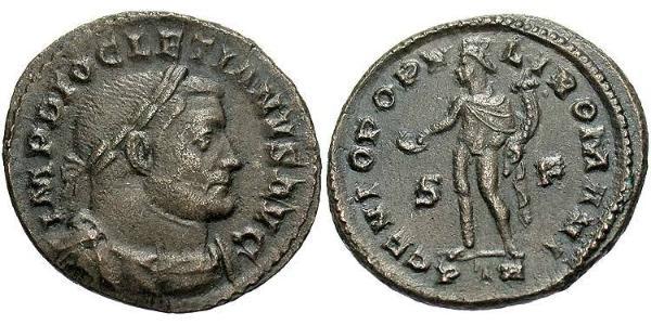 1 Follis Roman Empire (27BC-395) Bronze Diocletian (244-311)