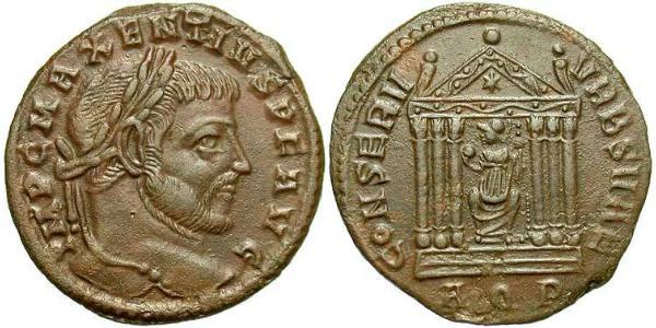1 Follis Weströmisches Reich (285-476) Bronze Maxentius (278-312)